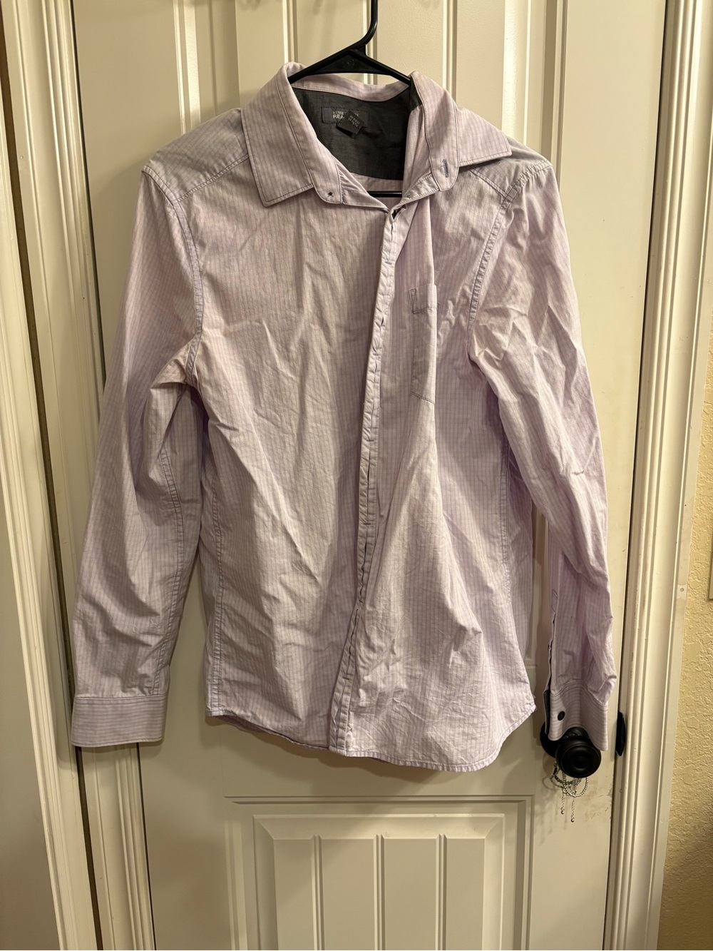 Kenneth Cole Reaction Light Purple Striped Button-Down Shirt